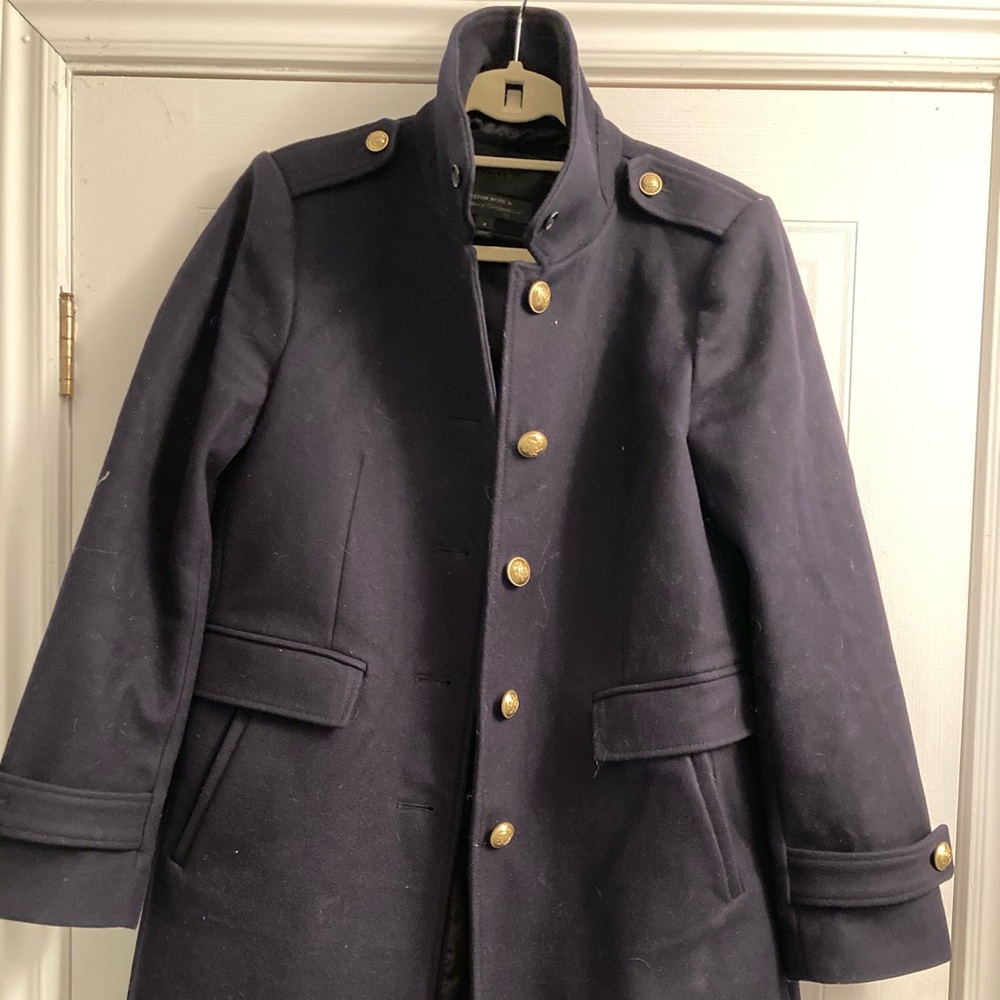 JCrew Military wool coat + detachable wool collar